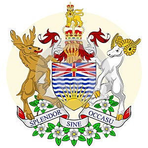 Coat of arms of British Columbia in Canada