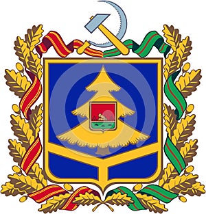 Coat of arms of the Bryansk region. Russia