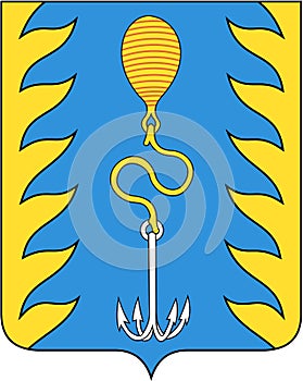 Coat of arms of the Buisky district. Kostroma region . Russia