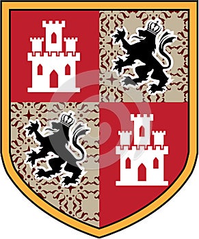 Coat of Arms Castle Lions vector shield