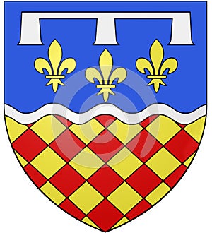 Coat of arms of the Charente department. France.