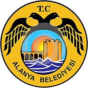 Coat of arms of the city of Alanya. Turkey