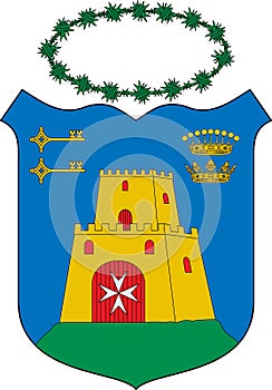 Coat of arms of the city of Aliaga. Turkey