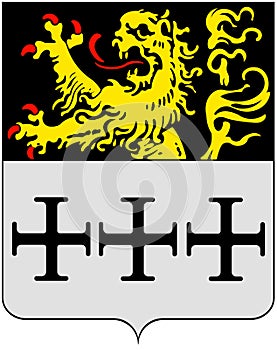 Coat of arms of the city of Bagrationovsk. Kaliningrad region. Russia