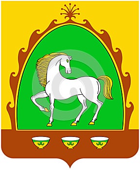 Coat of arms of the city of Baimak. Bashkiria. Russia