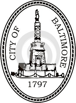 Coat of arms of the city of Baltimore. America. USA