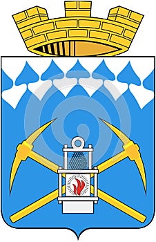 Coat of arms of the city of Belovo. Kemerovo region. Russia