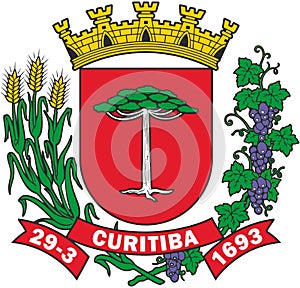 Coat of arms of the city of Curitiba. Brazil
