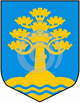 Coat of arms of the city of Elva. Estonia