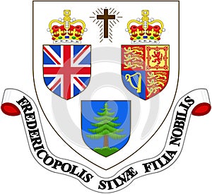 Coat of arms of the city of Fredericton. Canada.