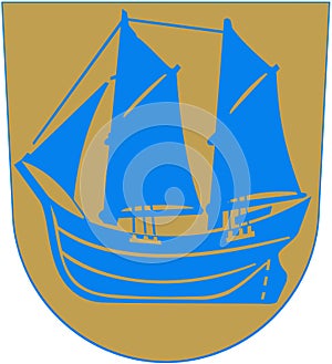 Coat of arms of the city of Himanka. Finland