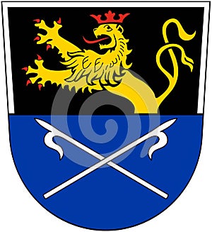Coat of arms of the city of Hockenheim. Germany