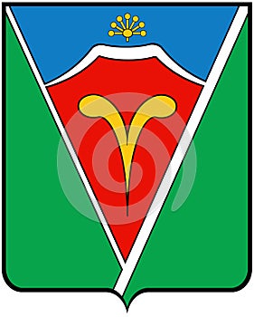 Coat of arms of the city of Ishimbay. Bashkiria. Russia