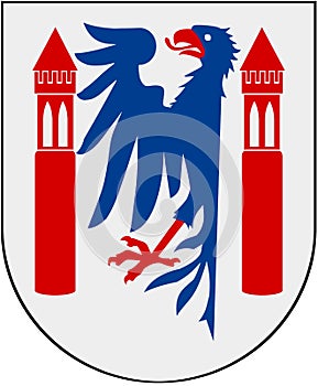 Coat of arms of the city of Karlstad. Sweden