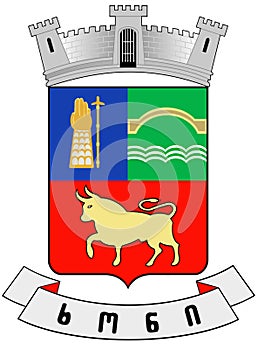 Coat of arms of the city of Khoni. Georgia