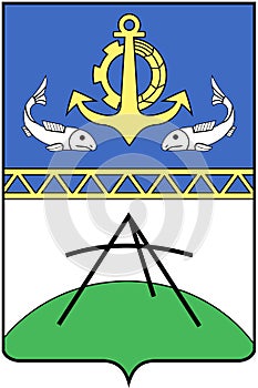 Coat of arms of the city of Kirillov 1971, Vologda Oblast. Russia