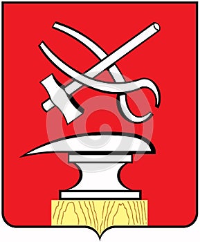Coat of arms of the city of Kuznetsk. Penza region. Russia
