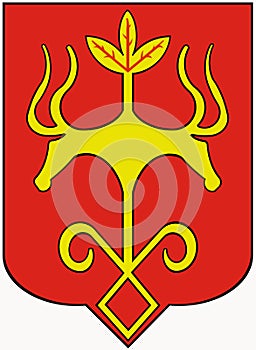 Coat of arms of the city of Maykop. Russia