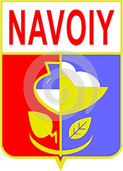 Coat of arms of the city of Navoi. Uzbekistan. photo