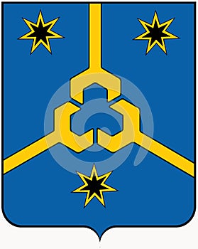 Coat of arms of the city of Neftekamsk. Bashkiria. Russia