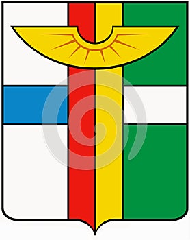 Coat of arms of the city of Ob in 2004. Novosibirsk region . Russia