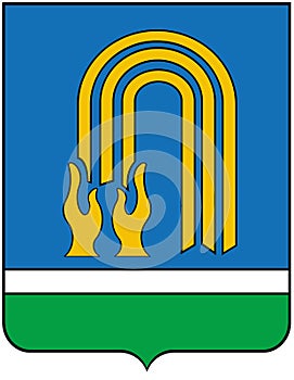 Coat of arms of the city of October. Bashkiria. Russia