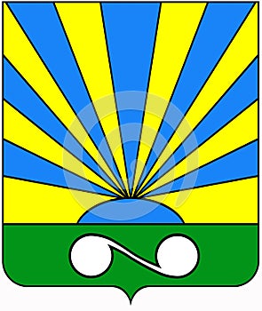 Coat of arms of the city of Okulovka. Novgorod region . Russia