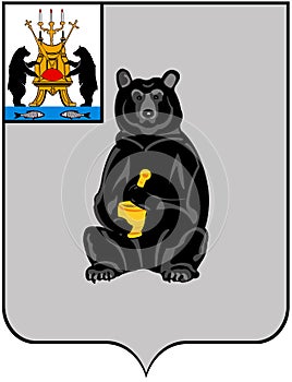 Coat of arms of the city of Pestovo. Novgorod region . Russia