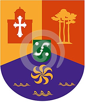 Coat of arms of the city of Pitsunda. Abkhazia.