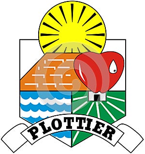 Coat of arms of the city of Plotter. Argentina