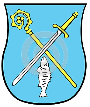 Coat of arms of the city of Primorsk. Kaliningrad region . Russia