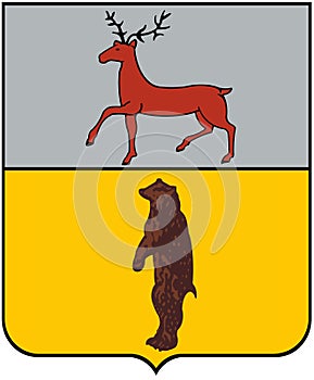 Coat of arms of the city of Sergach 1781 Nizhny Novgorod region. Russia
