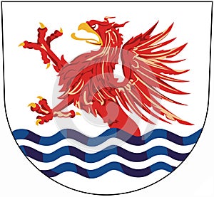 Coat of arms of the city of Slupsk. Poland