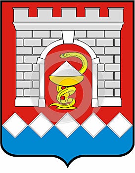 Coat of arms of the city of Sol-Iletsk, Orenburg region. Russia