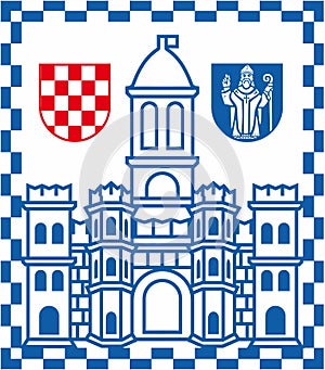 Coat of arms of the city of Split. Croatia