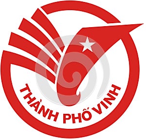 Coat of arms of the city of Vinh. Vietnam.