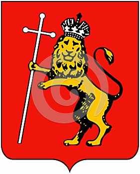 Coat of arms of the city of Vladimir. Russia