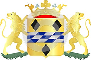 Coat of arms of the city of Woorden. Netherlands.