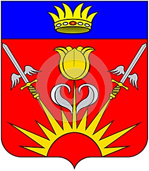 Coat of arms of the city of Znamensk. Astrakhan region. Russia