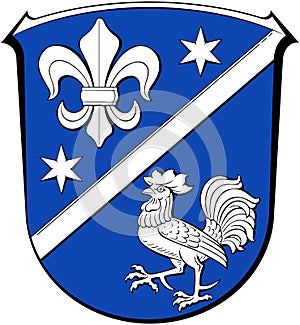 Coat of arms of the commune Alsbach-Henlein. Germany.