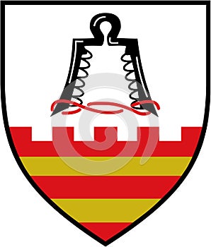 Coat of arms of the commune of Ense. Germany photo