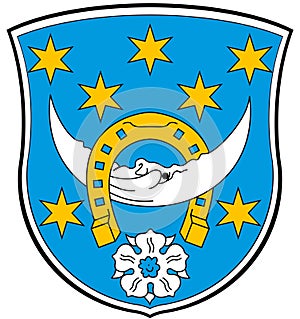 Coat of arms of the commune of Rosdorf. Germany.