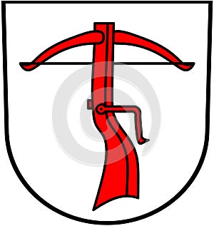 The coat of arms of the community Almersbach im Tal. Germany