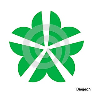 Coat of Arms of Daejeon is a South Korea region. Vector emblem