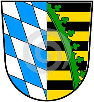 Coat of arms of the district of Coburg. Germany