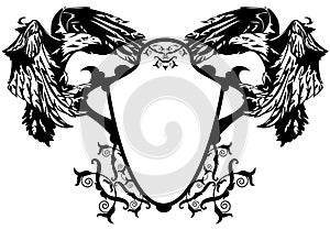 Coat of arms eagles vector