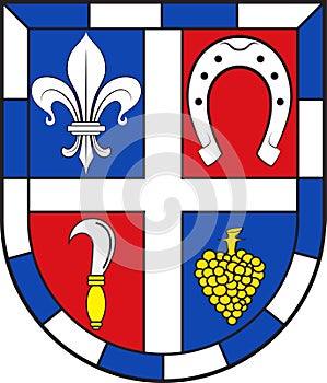 Coat of arms of Edenkoben in Suedliche Weinstrasse of Rhineland-Palatinate, Germany