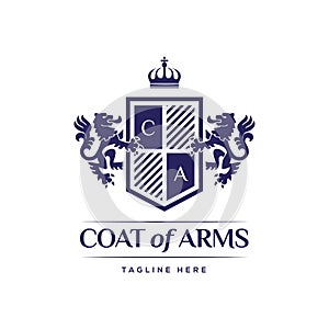 Coat Of Arms Heraldic Luxury Logo Design Concept