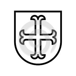 coat arms heraldry medieval line icon vector illustration photo