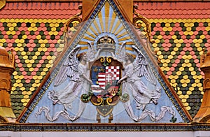 Coat of arms of Hungarian Kingdom in Pecs